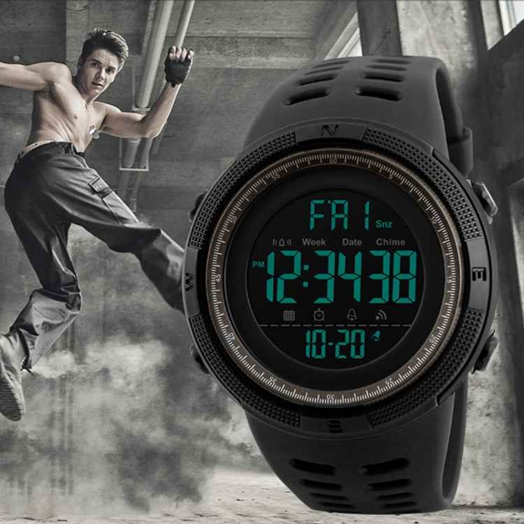 SKMEI 1251 Men Fashionable Outdoor 50m Waterproof Sports Watch Digital Watch with PU Watchband