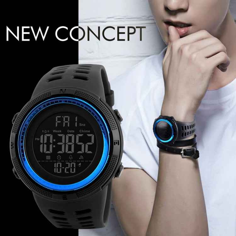 SKMEI 1251 Men Fashionable Outdoor 50m Waterproof Sports Watch Digital Watch with PU Watchband