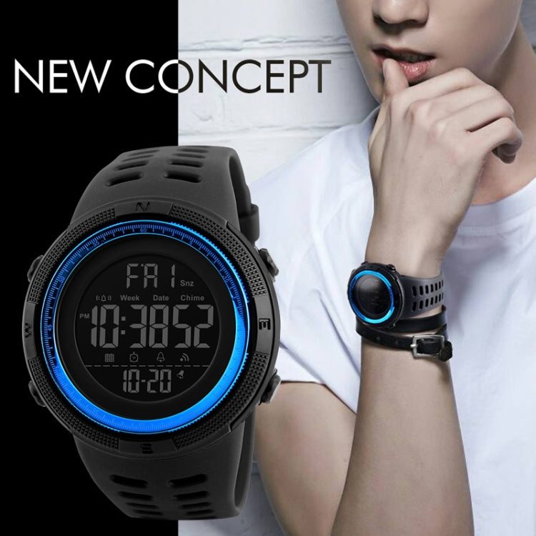 SKMEI 1251 Men Fashionable Outdoor 50m Waterproof Sports Watch Digital Watch with PU Watchband