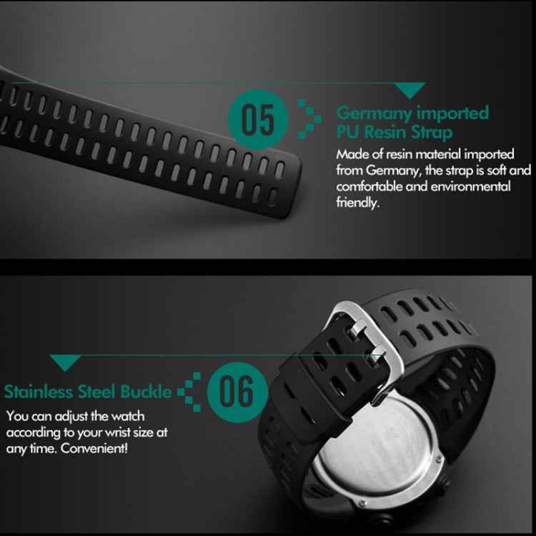 SKMEI 1251 Men Fashionable Outdoor 50m Waterproof Sports Watch Digital Watch with PU Watchband