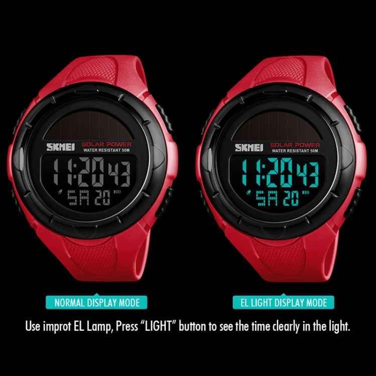 SKMEI 1405 Fashion Solar Power Outdoor Sports Watch Multifunctional 50m Waterproof Men Digital Watch