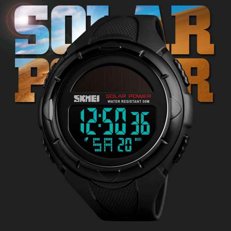 SKMEI 1405 Fashion Solar Power Outdoor Sports Watch Multifunctional 50m Waterproof Men Digital Watch