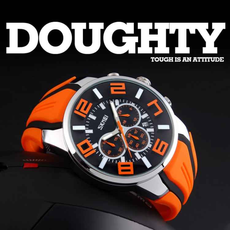 SKMEI 9128 Fashion Multifunctional 3D Large Dial Sports Wristwatch 30m Waterproof Quartz Watch