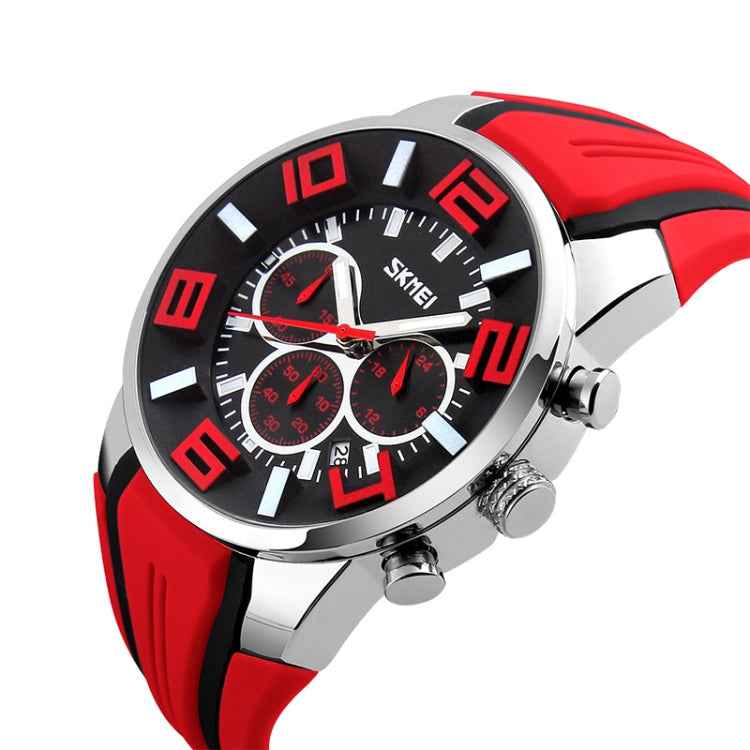 SKMEI 9128 Fashion Multifunctional 3D Large Dial Sports Wristwatch 30m Waterproof Quartz Watch