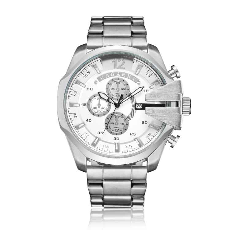CAGARNY 6839 Fashion Waterproof Quartz Watch with Stainless Steel Band