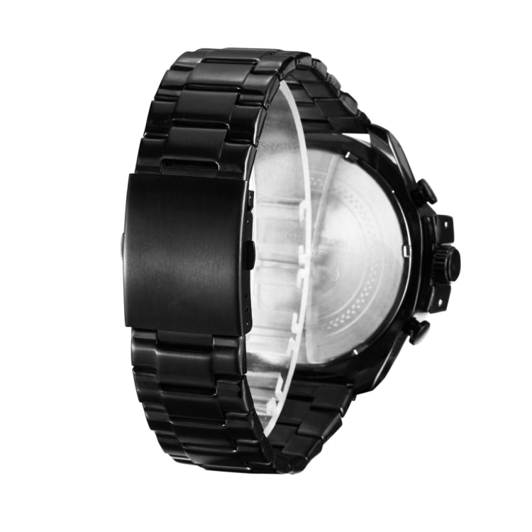 CAGARNY 6839 Irregular Large Dial Stainless Steel Band Quartz Sports Watch For Men(Black+Blue), WA6839A, WA6839B, WA6839BJ, WA6839BL, WA6839BR, WA6839J, WA6839JB, WA6839VG