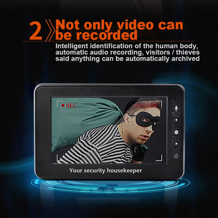 Timbre inteligente M4300A con pantalla de 4,3 pulgadas, cámara de 3 MP y video, compatible con tarjeta TF (máximo 32 GB), detección de movimiento y visión nocturna por infrarrojos.