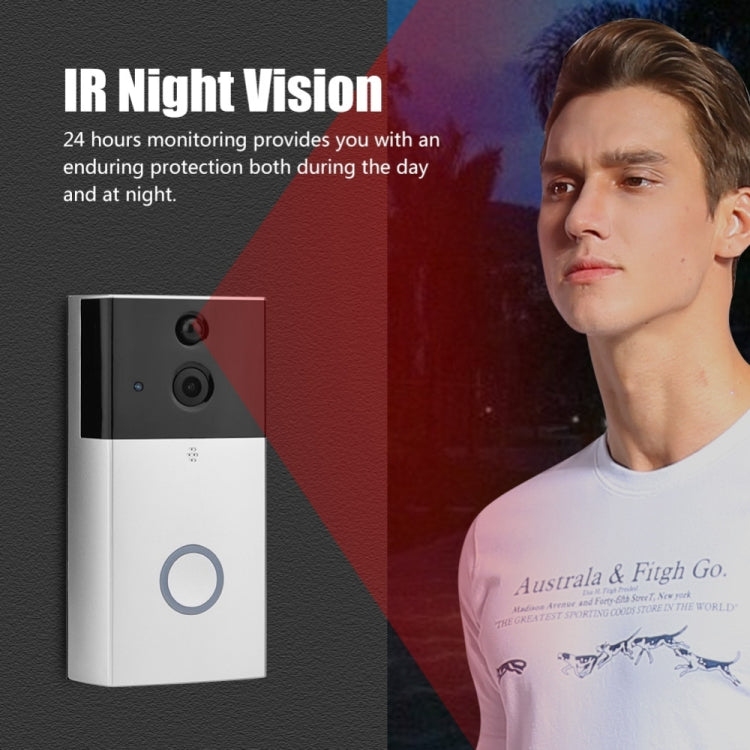 Cámara de seguridad VESAFE HD 720P con videoportero inteligente WiFi, compatible con tarjeta TF, visión nocturna por infrarrojos y detección de movimiento, app para iOS y Android, VS-A5 negro, VS-A4 plateado