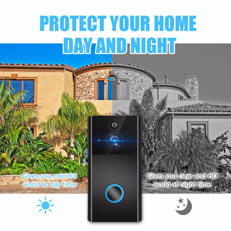 Cámara de seguridad VESAFE HD 720P con videoportero inteligente WiFi, compatible con tarjeta TF, visión nocturna por infrarrojos y detección de movimiento, app para iOS y Android, VS-A5 negro, VS-A4 plateado
