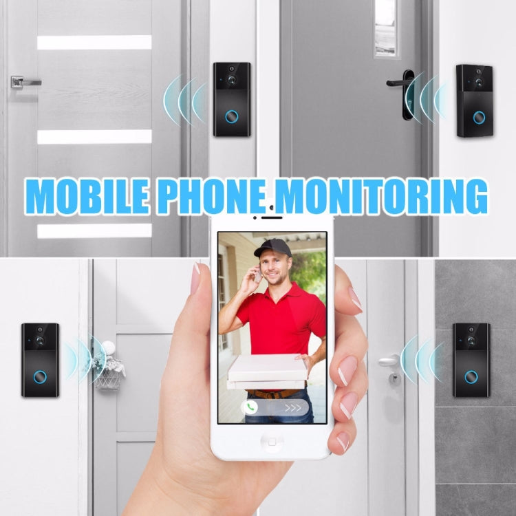 Cámara de seguridad VESAFE HD 720P con videoportero inteligente WiFi, compatible con tarjeta TF, visión nocturna por infrarrojos y detección de movimiento, app para iOS y Android, VS-A5 negro, VS-A4 plateado