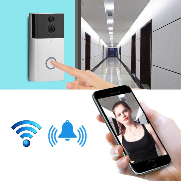 Cámara de seguridad VESAFE HD 720P con videoportero inteligente WiFi, compatible con tarjeta TF, visión nocturna por infrarrojos y detección de movimiento, app para iOS y Android, VS-A5 negro, VS-A4 plateado