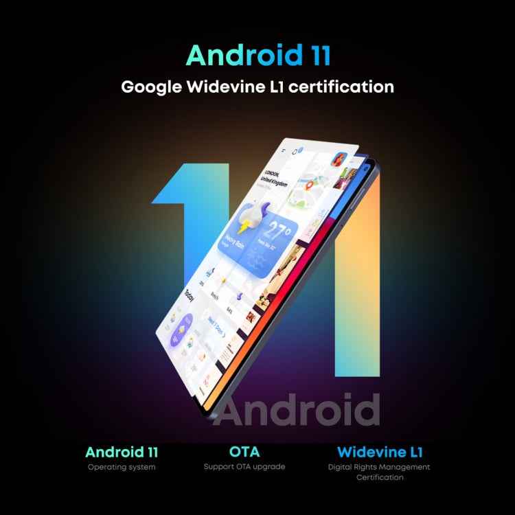 Without Keyboard, Android 11, Qualcomm Snapdragon 662 Octa Core up to 2.0GHz, Support Dual SIM & Bluetooth & WiFi & TF Card (Black+Blue)
