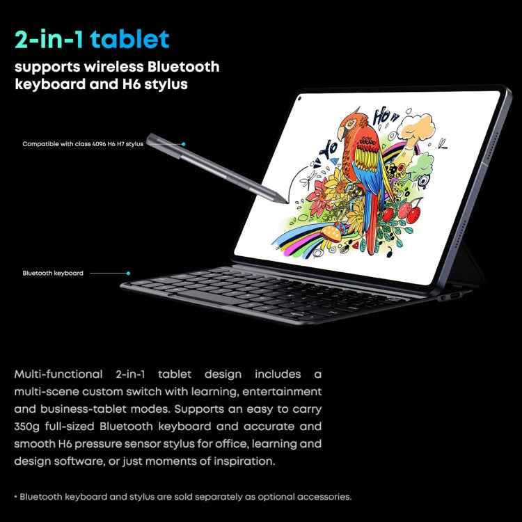 Without Keyboard, Android 11, Qualcomm Snapdragon 662 Octa Core up to 2.0GHz, Support Dual SIM & Bluetooth & WiFi & TF Card (Black+Blue)