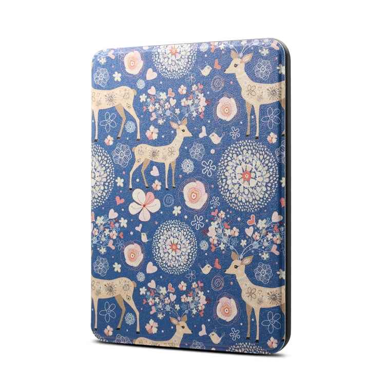 Reindeer Blue Pattern Horizontal Flip PU + TPU Leather Protective Case for Amazon Kindle Paperwhite 4 (2018), with Sleep & Wake-up Function