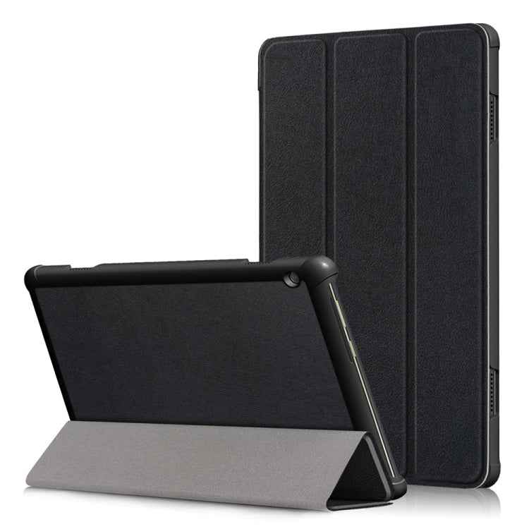3-folding Custer Texture Deformation Flip Leather Case for Lenovo Tab M10 TB-X605F / X505F