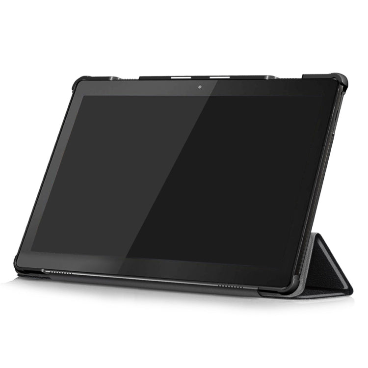 3-folding Custer Texture Deformation Flip Leather Case for Lenovo Tab M10 TB-X605F / X505F