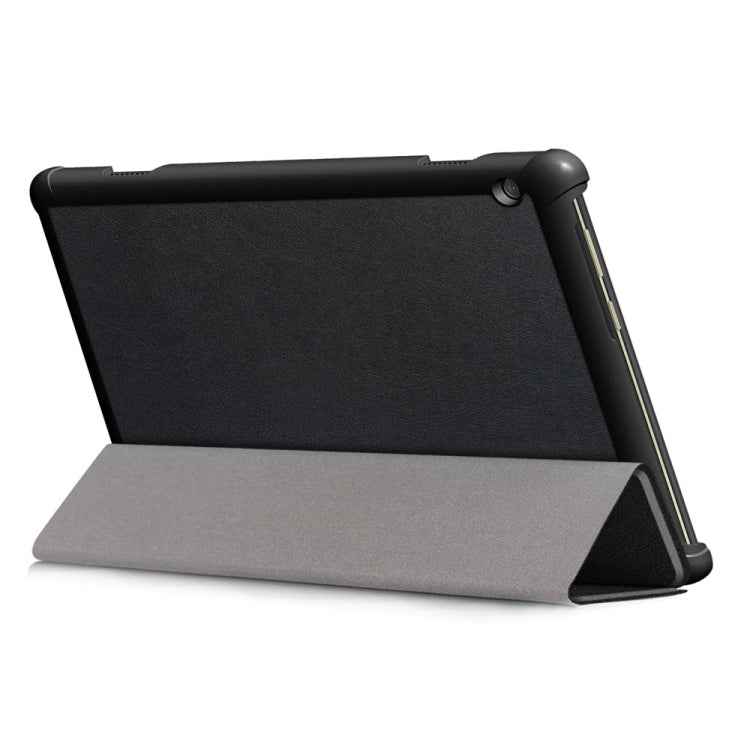 3-folding Custer Texture Deformation Flip Leather Case for Lenovo Tab M10 TB-X605F / X505F