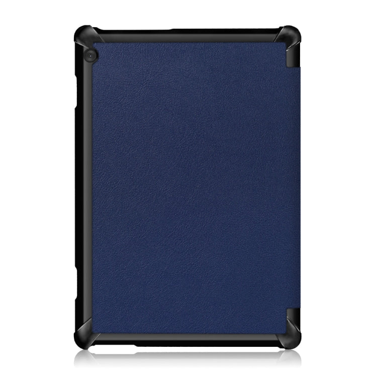 3-folding Custer Texture Deformation Flip Leather Case for Lenovo Tab M10 TB-X605F / X505F