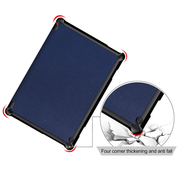 3-folding Custer Texture Deformation Flip Leather Case for Lenovo Tab M10 TB-X605F / X505F