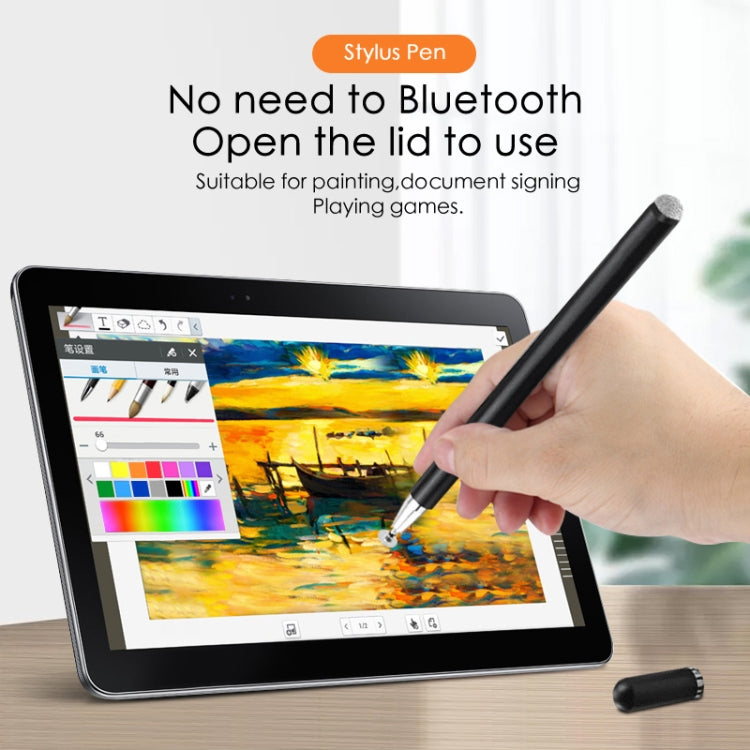 JD02 Universal Magnetic Pen Cap Pan Head + Fiber Cloth 2 in 1 Stylus Pen for Smart Tablets and Mobile Phones