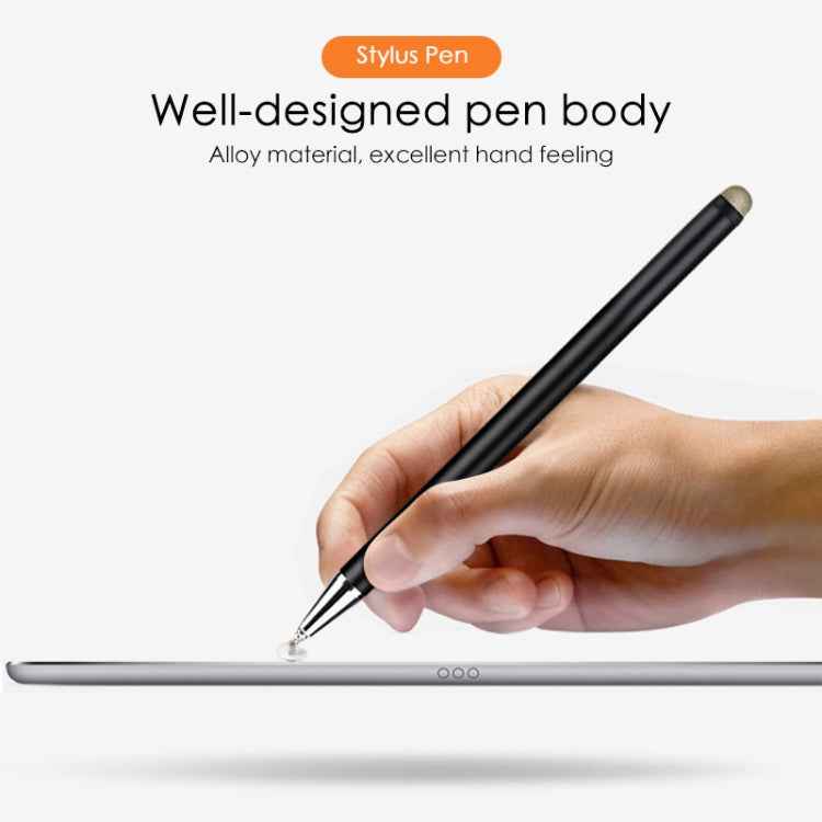 JD02 Universal Magnetic Pen Cap Pan Head + Fiber Cloth 2 in 1 Stylus Pen for Smart Tablets and Mobile Phones