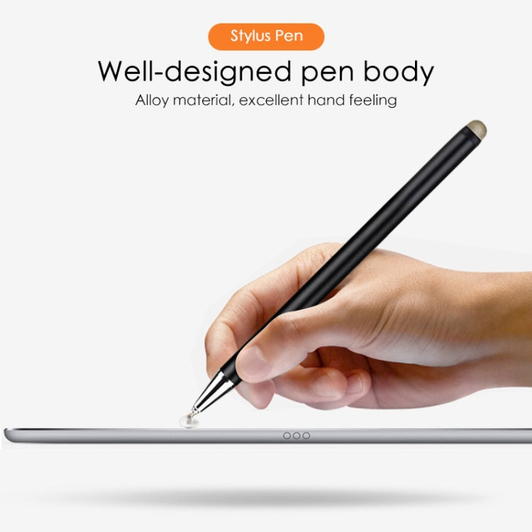 JD02 Universal Magnetic Pen Cap Pan Head + Fiber Cloth 2 in 1 Stylus Pen for Smart Tablets and Mobile Phones