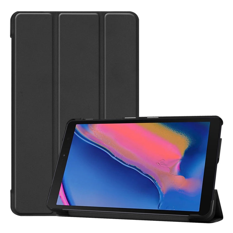 Funda de cuero con textura Custer y tapa horizontal para Galaxy Tab A 8.0 (2019) P205/P200, con soporte triple.