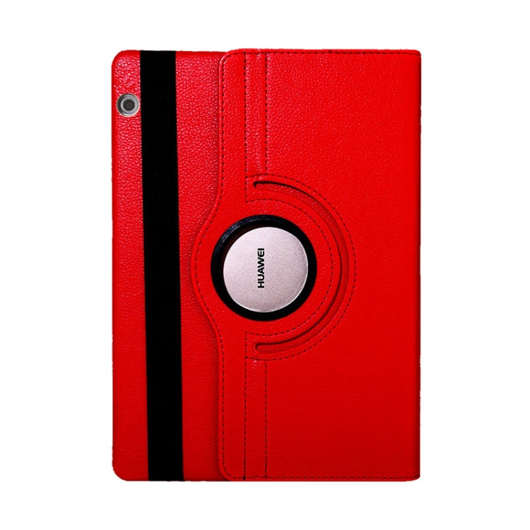 Litchi Texture Horizontal Flip 360 Degrees Rotation Leather Case for Huawei MediaPad T5 10.1, with Holder, For MediaPad T5 10.1