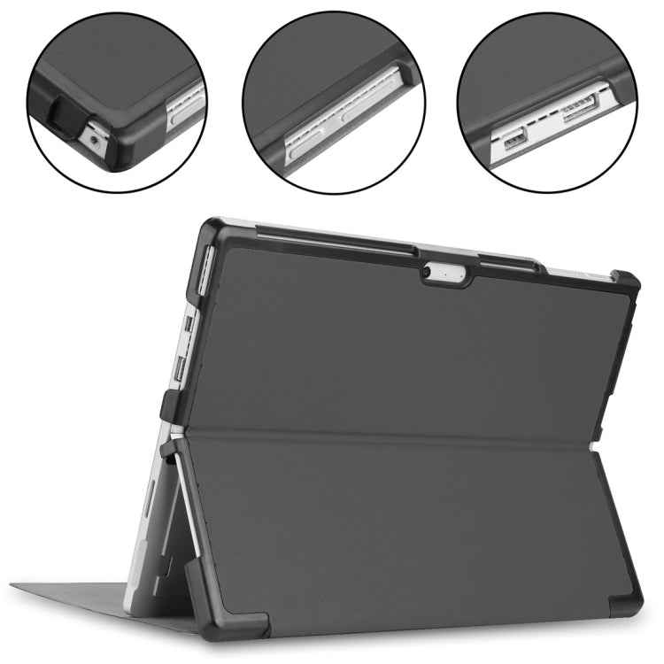 Custer Texture Horizontal Flip PU Leather Case for Microsoft Surface Pro 4 / 5 / 6 / 7 12.3 inch, with Holder & Pen Slot