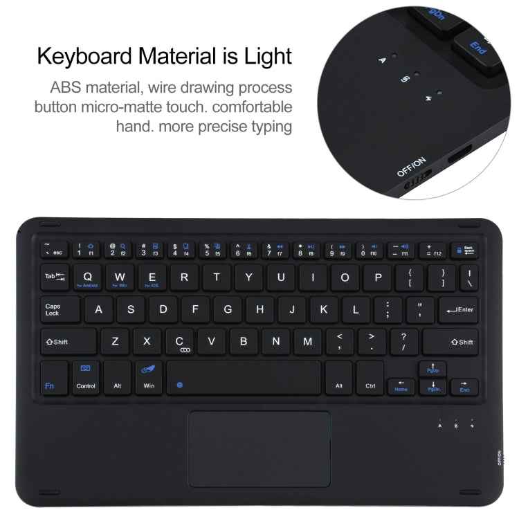 A500-A Detachable Bluetooth Keyboard Ultrathin Horizontal Flip Leather Tablet Case with Touchpad & Holder for Samsung Galaxy Tab A7 10.4 (2020) T500 / T505