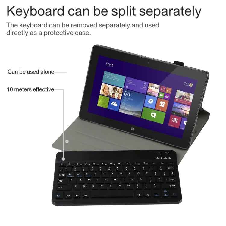 AM12 2 in 1 Removable Bluetooth Keyboard + Protective Leather Tablet Case with Holder for Lenovo Tab P11 (Tab-J606F)