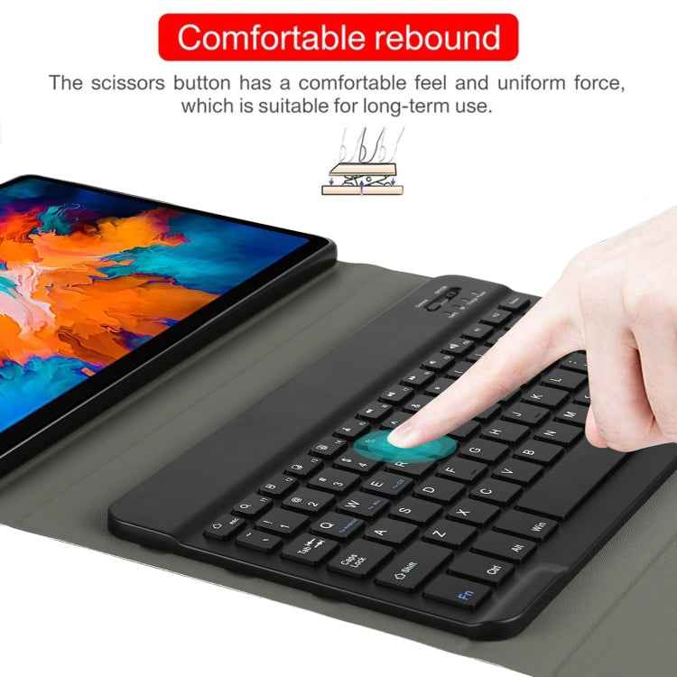 AM13 2 in 1 Removable Bluetooth Keyboard + Protective Leather Tablet Case with Holder for Lenovo Tab P11 Pro (TB-XJ706F)