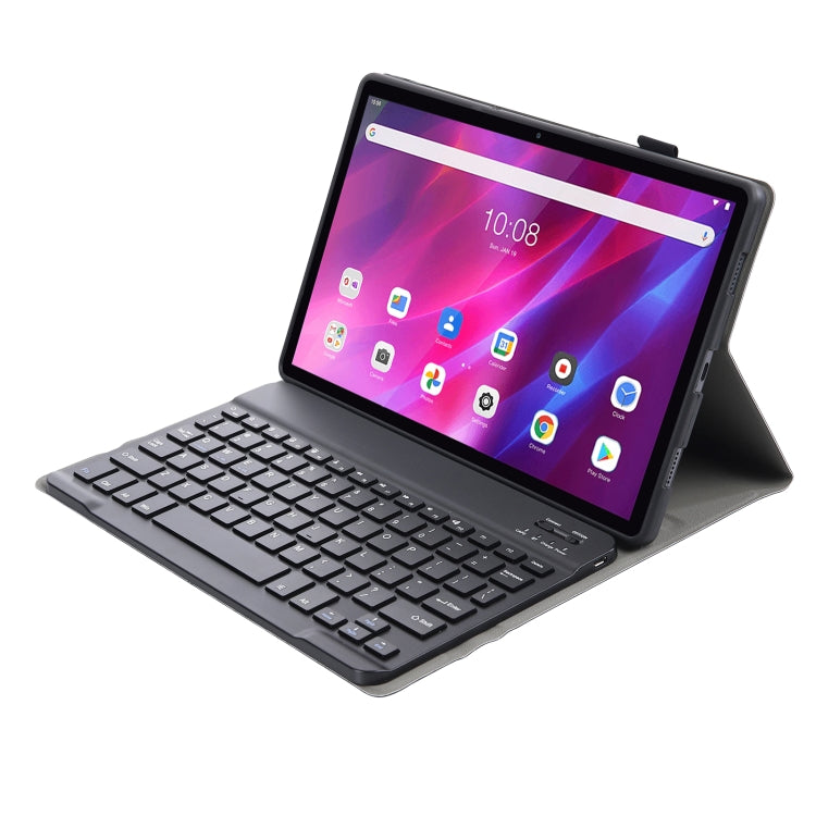 AK10 2 in 1 Detachable Bluetooth Keyboard + Lambskin Texture TPU Protective Leather Tablet Case with Holder for Lenovo Qitian K10 TB-X6C6X, AK10
