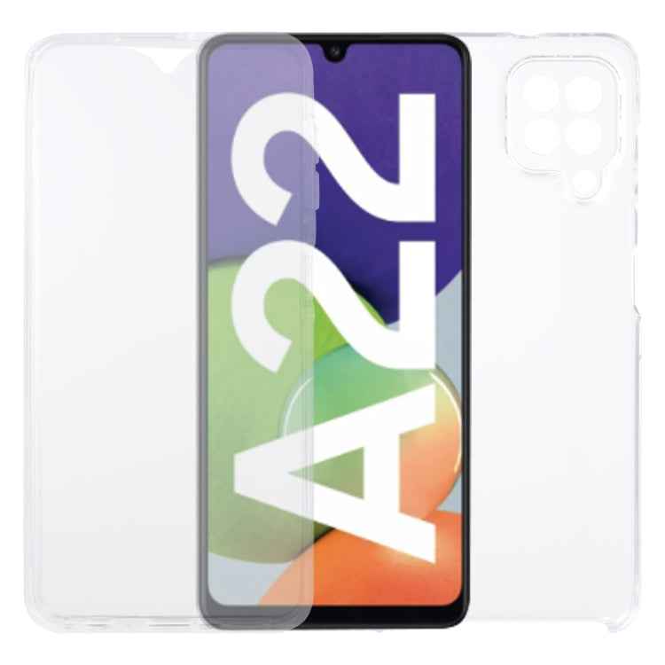 For Samsung Galaxy A22 4G PC+TPU Ultra-Thin Double-Sided All-Inclusive Transparent Case
