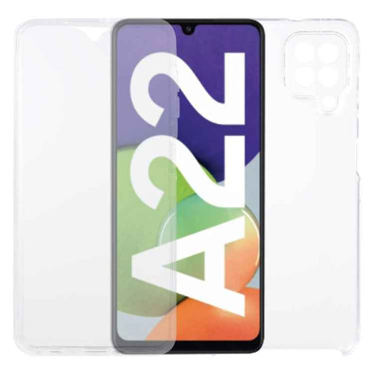 For Samsung Galaxy A22 4G PC+TPU Ultra-Thin Double-Sided All-Inclusive Transparent Case