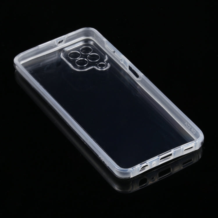 For Samsung Galaxy A22 4G PC+TPU Ultra-Thin Double-Sided All-Inclusive Transparent Case