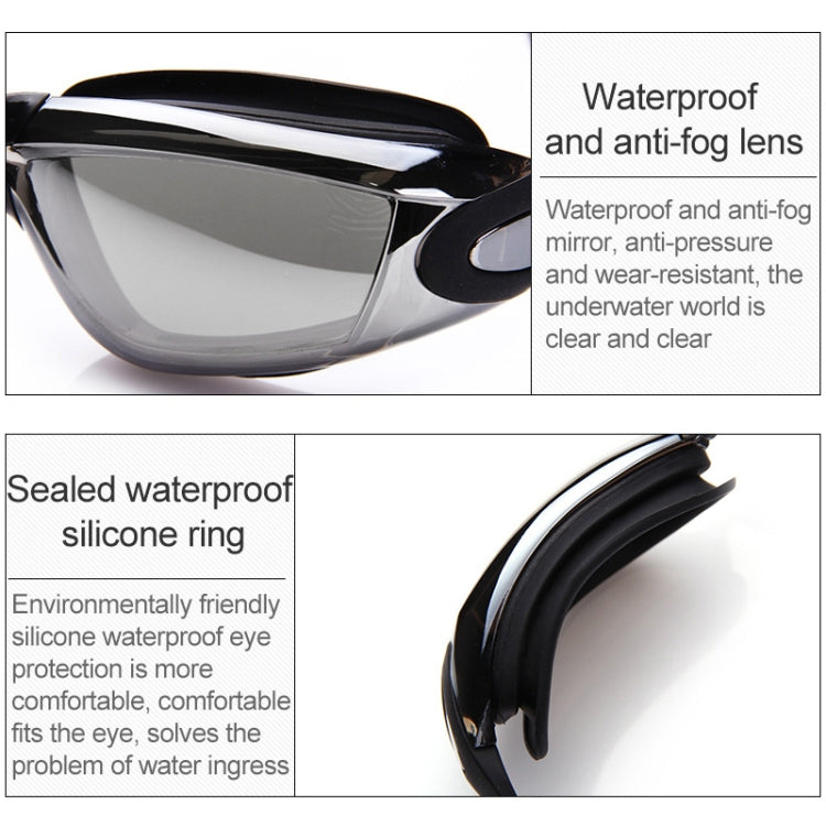 High-definition Waterproof Fogproof Swimming Goggles with Swimming Cap, Swimming Goggles with Cap (Black), Swimming Goggles with Cap (Black Plating), Swimming Goggles with Cap (Pink), Swimming Goggles with Cap (Blue), Swimming Goggles with Cap (Silver)