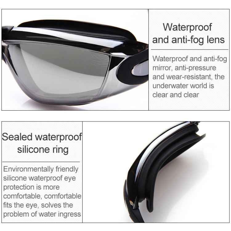 High-definition Waterproof Fogproof Swimming Goggles with Swimming Cap, Swimming Goggles with Cap (Black), Swimming Goggles with Cap (Black Plating), Swimming Goggles with Cap (Pink), Swimming Goggles with Cap (Blue), Swimming Goggles with Cap (Silver)