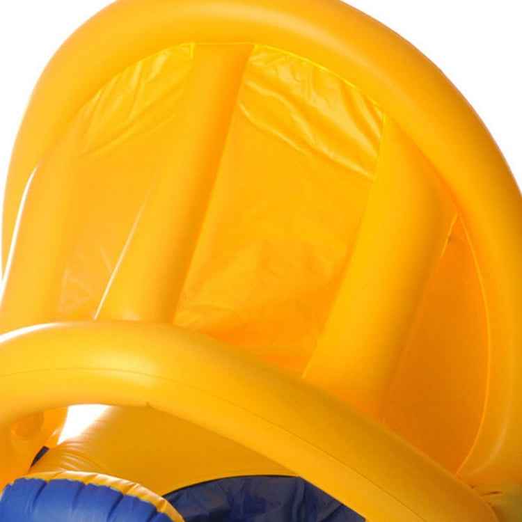 Water Fun Children Sunshade Swimming Circle Yacht, Size: 100x70cm, Yellow Pattern, Blue Marine Fish Pattern, Beige Marine Fish Pattern, Leaf Umbrella Pattern