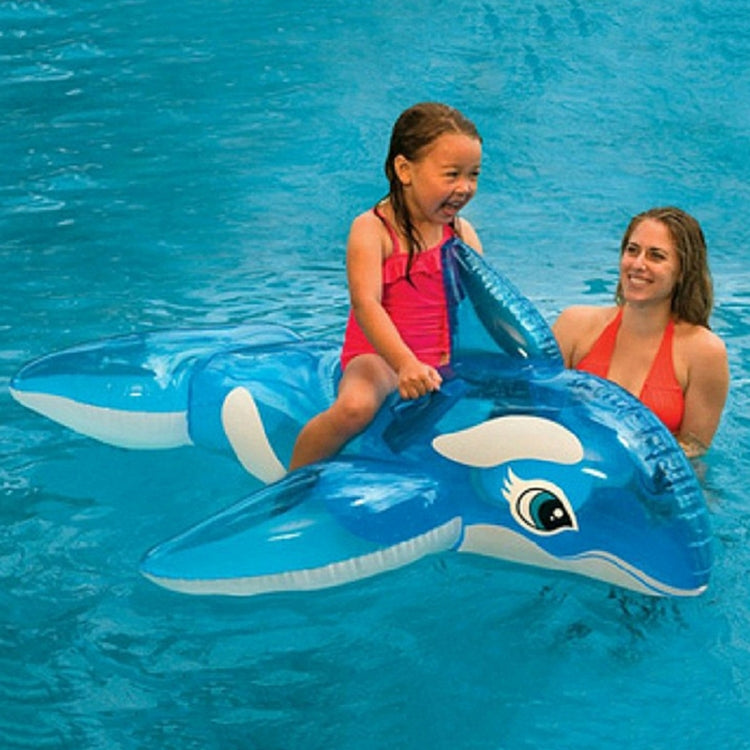Summer Water Fun Inflatable Blue Whale Shaped Pool Ride-on Swimming Ring Floats, Size: 151*117cm, Blue Whale
