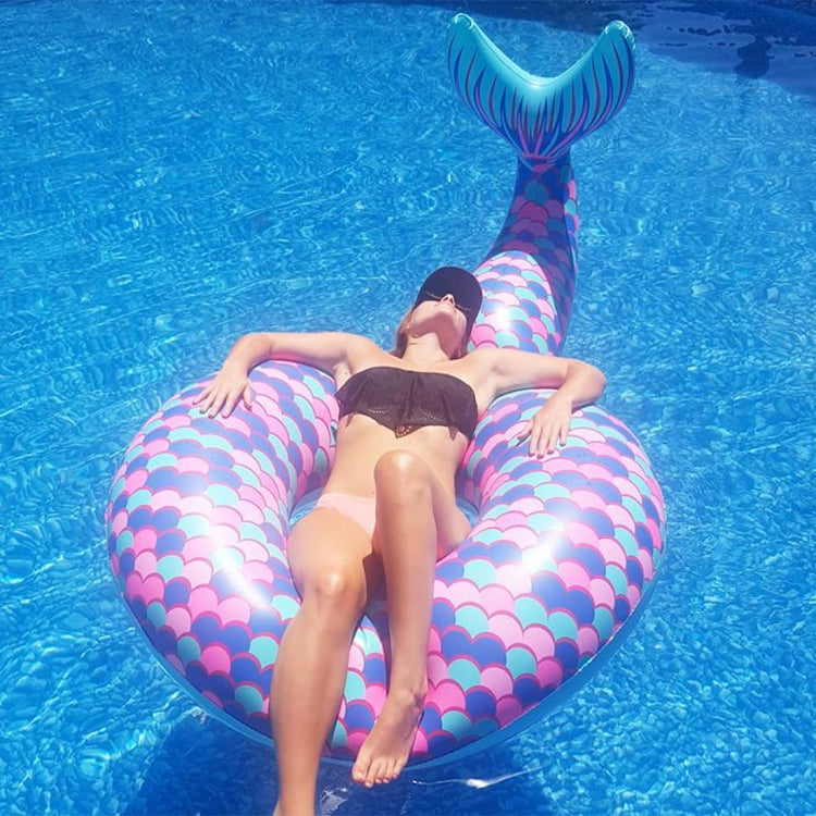 Inflatable Large Mermaid Tail Pool Lounge Swimming Ring Floating Raft Floats, Size: 170*120cm, 170*120cm