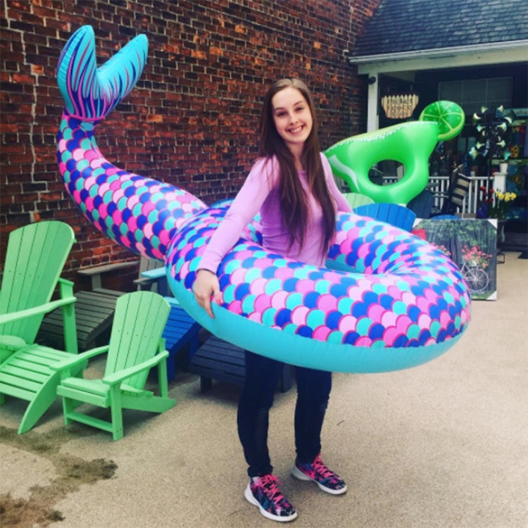 Inflatable Large Mermaid Tail Pool Lounge Swimming Ring Floating Raft Floats, Size: 170*120cm, 170*120cm