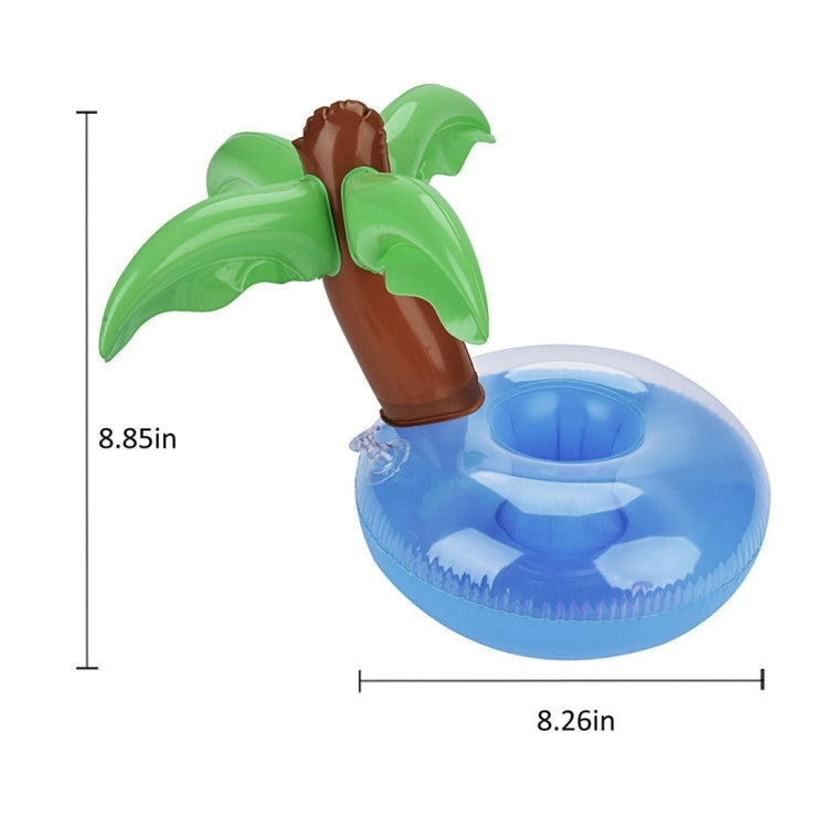 Inflatable Coconut Tree Shaped Floating Drink Holder, Inflated Size: About 21 x 21 x 22cm, Coconut Tree 21 x 21 x 22cm