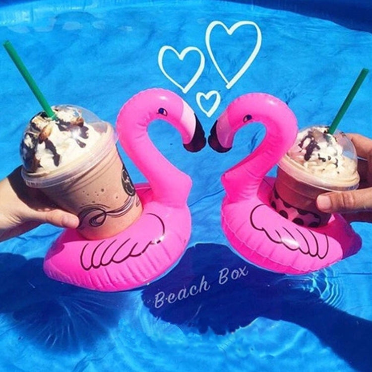 Inflatable Flamingo Shaped Floating Drink Holder, Inflated Size: About 17.5 x 17 x 15.5cm, Flamingo