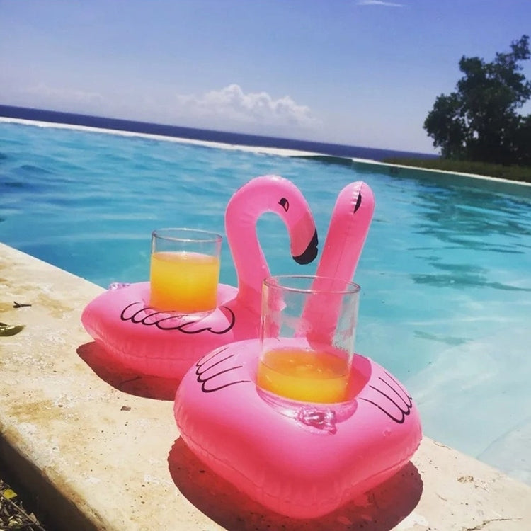 Inflatable Flamingo Shaped Floating Drink Holder, Inflated Size: About 17.5 x 17 x 15.5cm, Flamingo