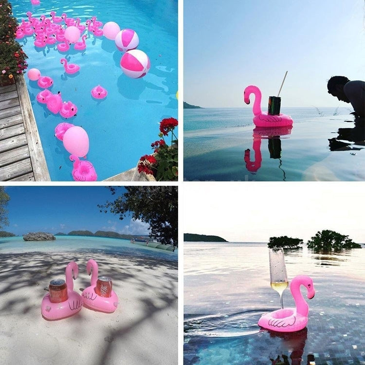 Inflatable Flamingo Shaped Floating Drink Holder, Inflated Size: About 17.5 x 17 x 15.5cm, Flamingo