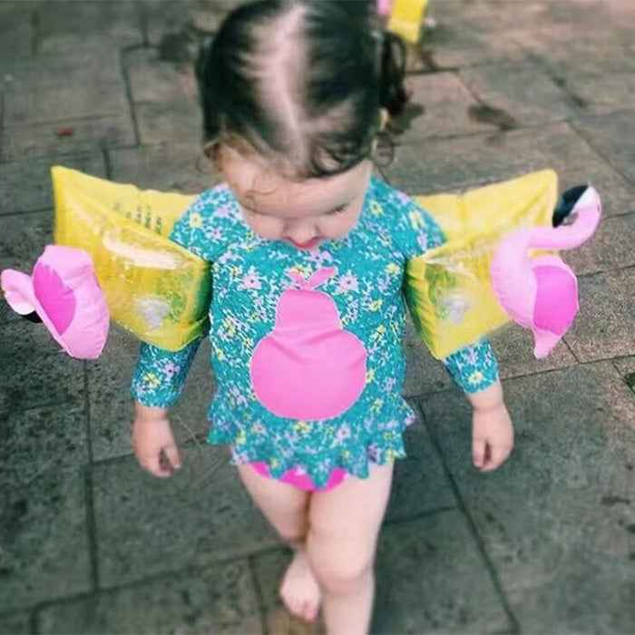 Children Inflatable Flamingo Shape Arm Bands Floatation Sleeves Water Wings Swimming Floats, Size: 16x20x15cm, Flamingo Shape