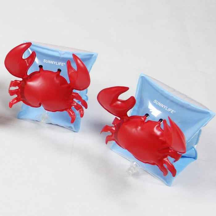 Children Inflatable Red Crabs Shape Arm Bands Floatation Sleeves Water Wings Swimming Floats, Size: 16x20x15cm, Crabs Shape