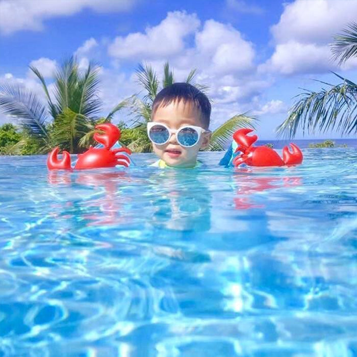 Children Inflatable Red Crabs Shape Arm Bands Floatation Sleeves Water Wings Swimming Floats, Size: 16x20x15cm, Crabs Shape