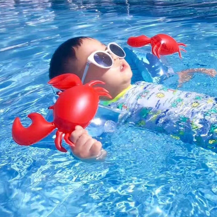 Children Inflatable Red Crabs Shape Arm Bands Floatation Sleeves Water Wings Swimming Floats, Size: 16x20x15cm, Crabs Shape